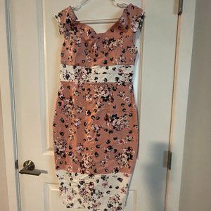 ASOS Pink Floral Off-Shoulder Dress